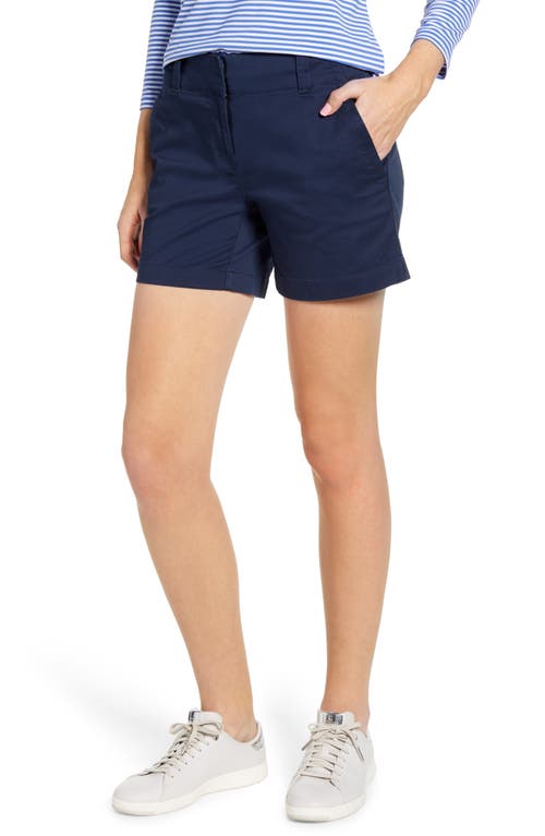 Stretch Cotton Shorts in Blue Blazer