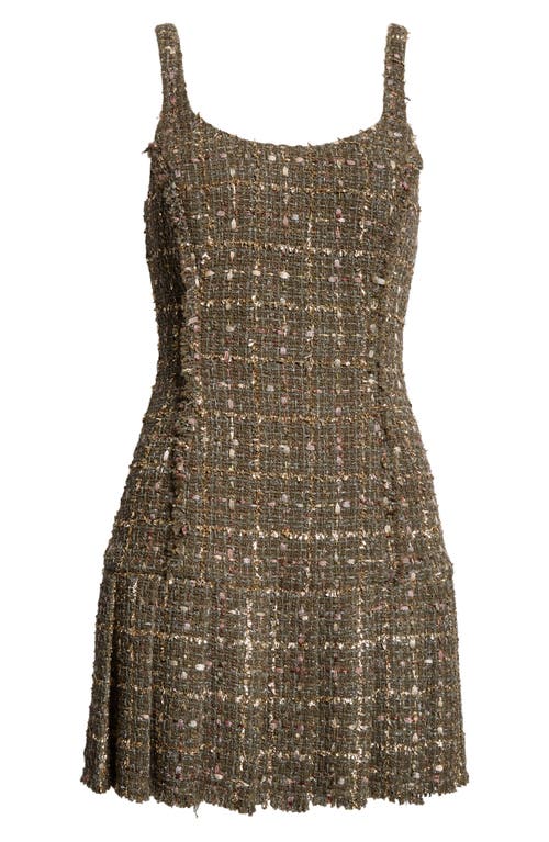 Shop Ramy Brook Shane Tweed Minidress In Dark Sage Tweed