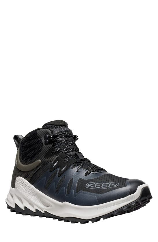 Shop Keen Zionic Waterproof Hiking Boot In Black/ Steel Grey