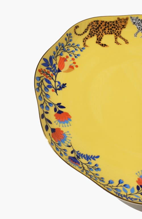 Jessie Zhao New York Amazon Rainforest Bone China Dinner Plate In Yellow In Yellow
