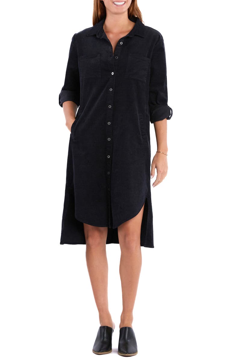Wash Lab Denim Chill Out HighLow Corduroy Shirtdress Nordstrom