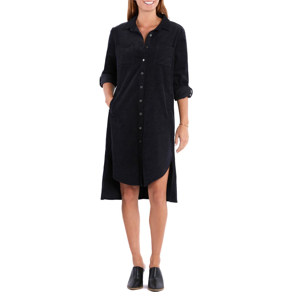 WASH LAB DENIM WASH LAB DENIM CHILL OUT HIGH-LOW CORDUROY SHIRTDRESS