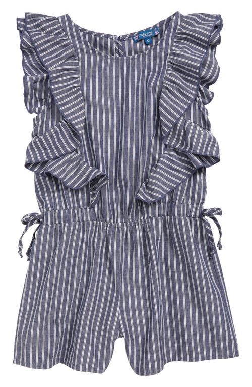 Truly Me Stripe Ruffle Romper Blue at Nordstrom,