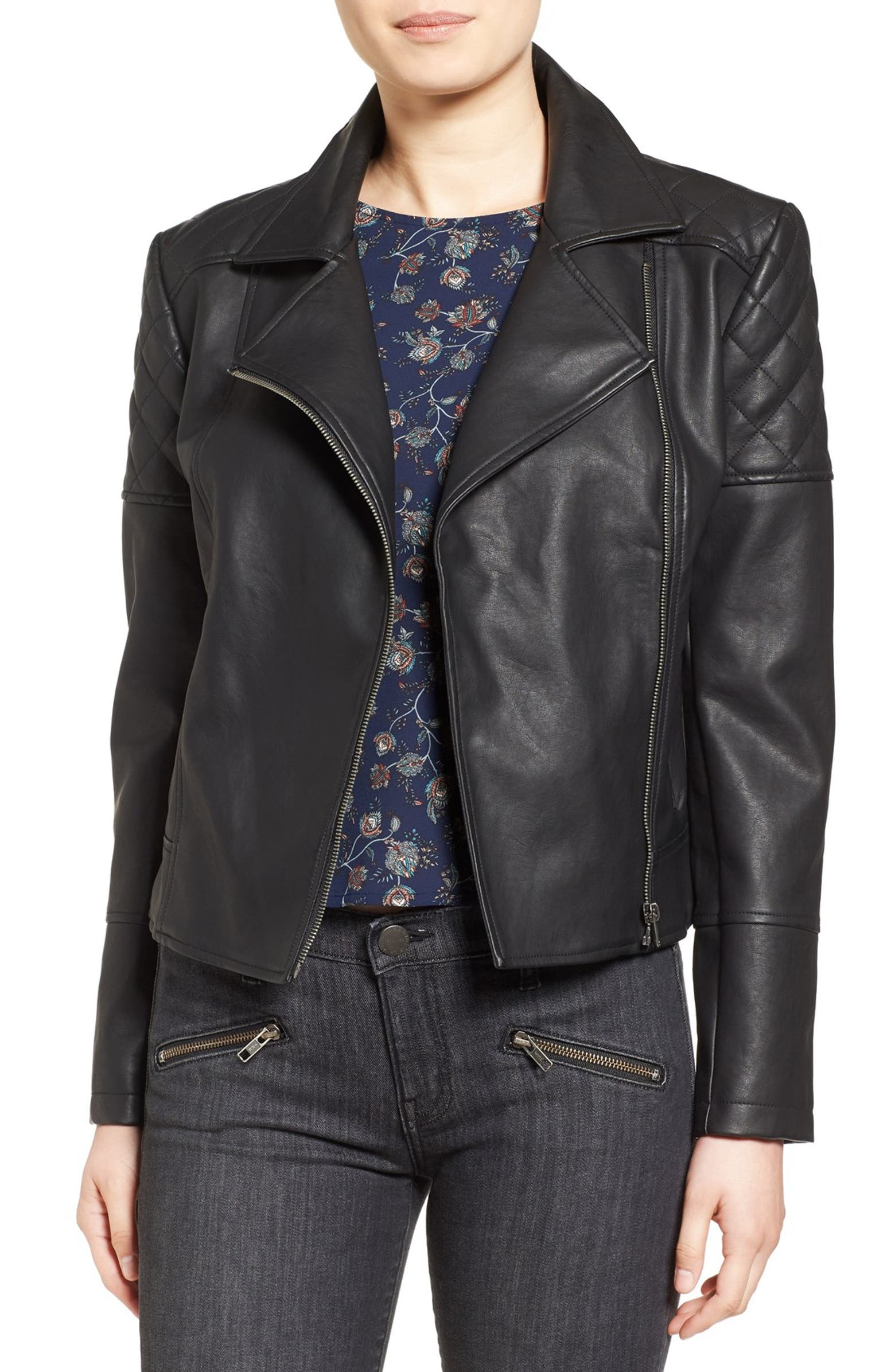 cupcakes and cashmere 'Breck' Faux Leather Moto Jacket | Nordstrom