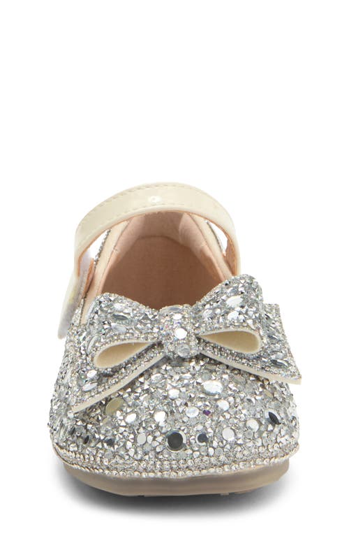 Doe A Dear Kids' Embellished Mary Jane Flat In Beige/silver