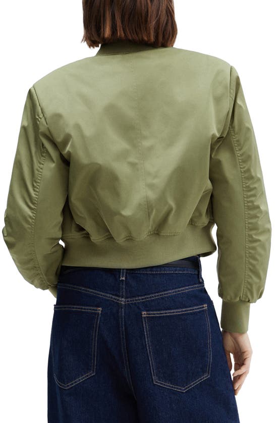 Shop Mango Oversize Bomber Jacket In Khaki