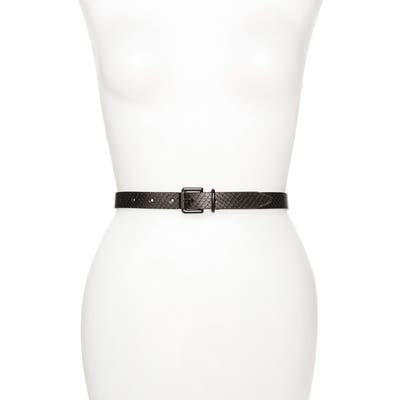 Rebecca Minkoff Yasmine Reversible Leather Belt, Anthracite Black/ Gunmetal