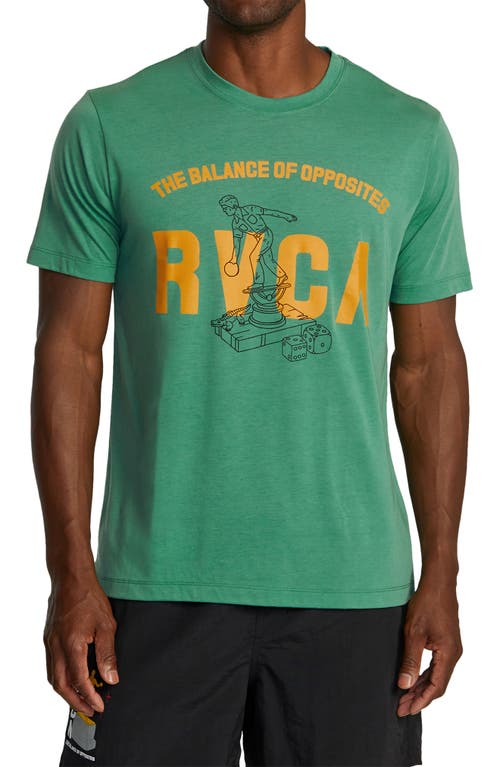 Rvca Luke Pa Performance Graphic T-shirt In Green Grass