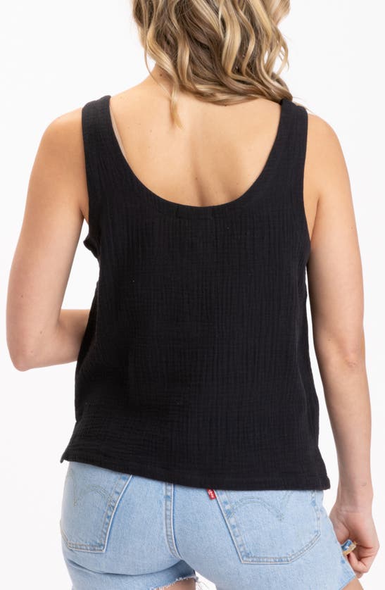 Shop Threads 4 Thought Syrena Organic Cotton Gauze Tank In Black