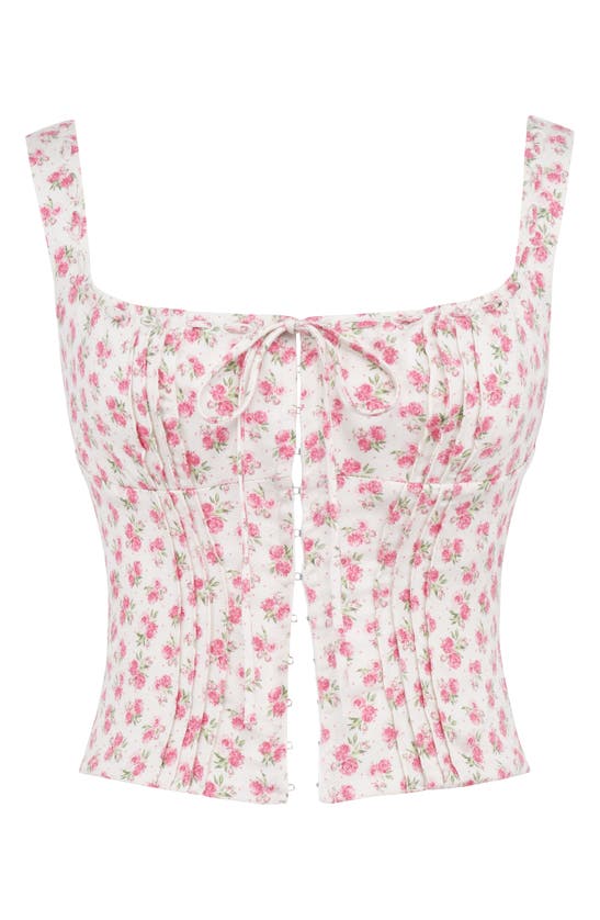 Shop House Of Cb Chicca Square Neck Corset Top In Print Cottage