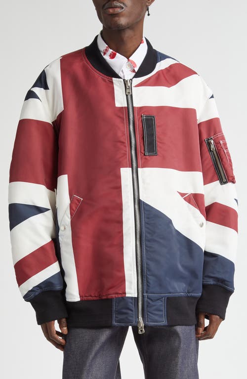 TAKAHIROMIYASHITA TheSoloist. Union Jack Gusset Sleeve Nylon Flight Jacket Tricolor at Nordstrom, Us