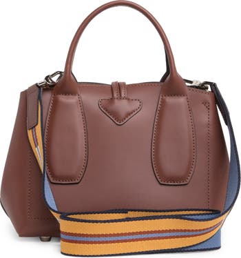 Longchamp Red Leather Shoulder Bag Handbag w/Metal Toggle