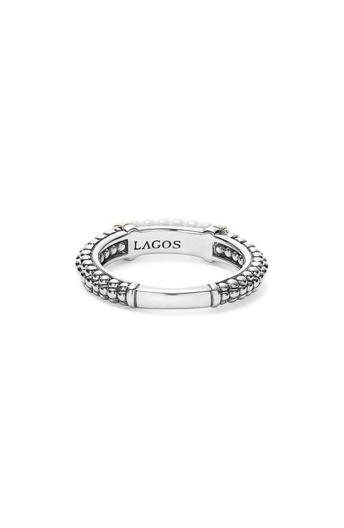 Lagos 'caviar' Stacking Ring In White/gold
