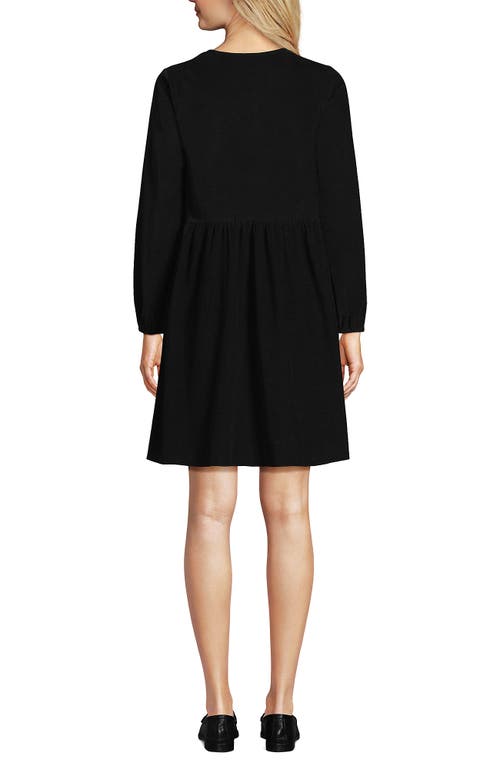 Shop Lands' End Pinwale Cord V Neck Dress In Black