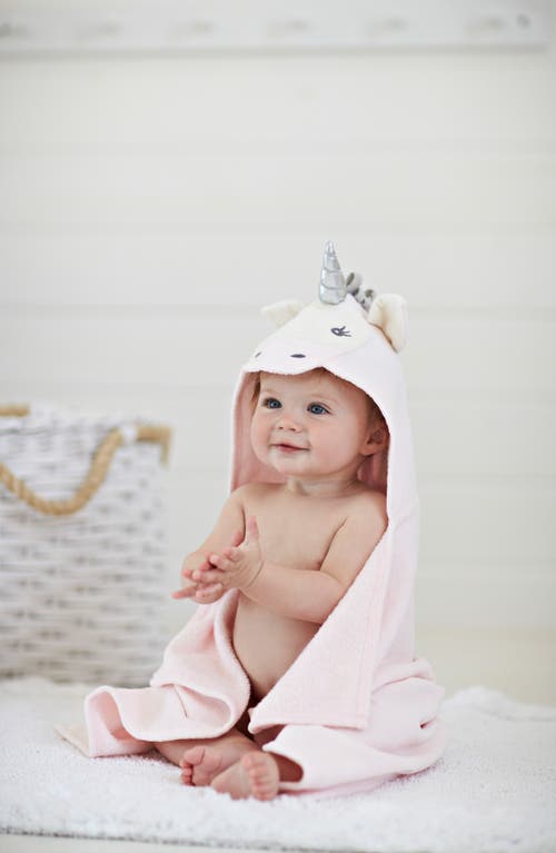 ELEGANT BABY ELEGANT BABY TERRY VELOUR HOODED UNICORN TOWEL 