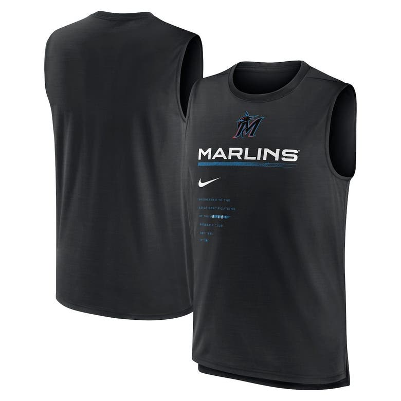 Men's Nike Black Miami Marlins Exceed Performance Tank Top Size: Small