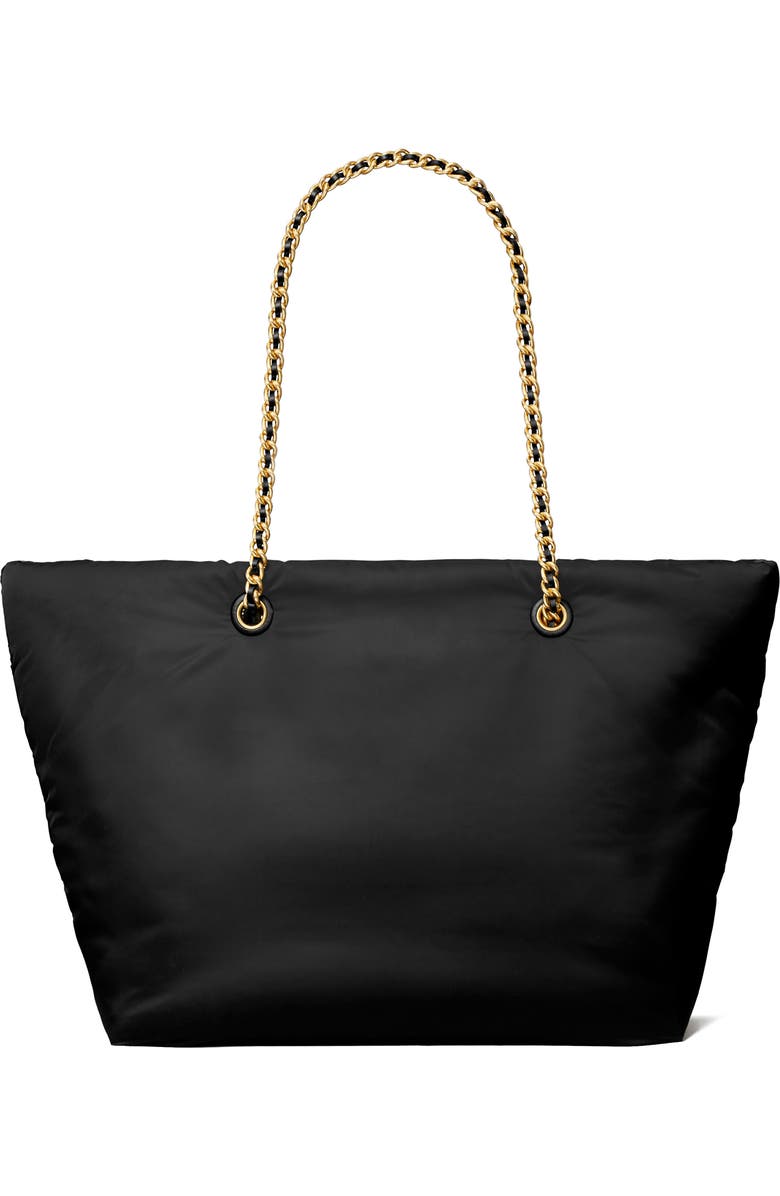 Tory Burch Ella Puffy Chain Tote, Alternate, color, Black