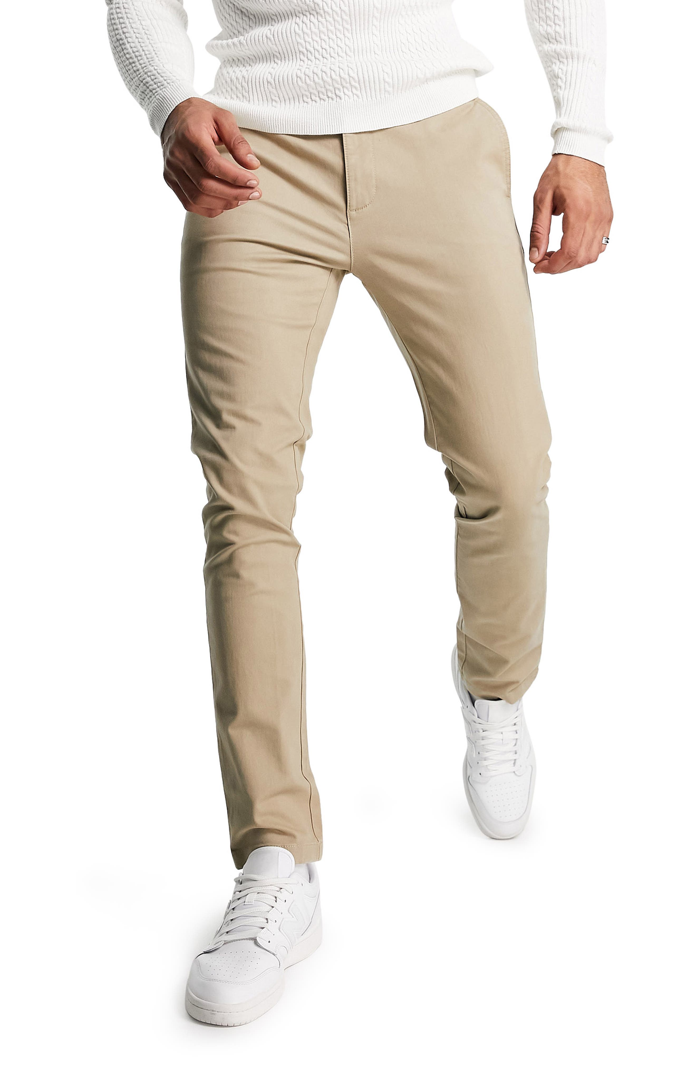 NEW MENS SKINNY STRETCH JEANS Slim Fit Twill Coloured Jeans Pants Chino Trousers 