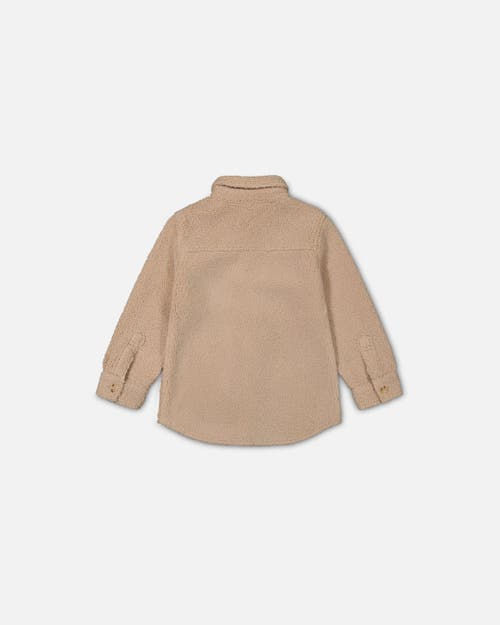DEUX PAR DEUX DEUX PAR DEUX LITTLE BOY'S SOFT FLEECE OVERSHIRT WITH POCKET BEIGE