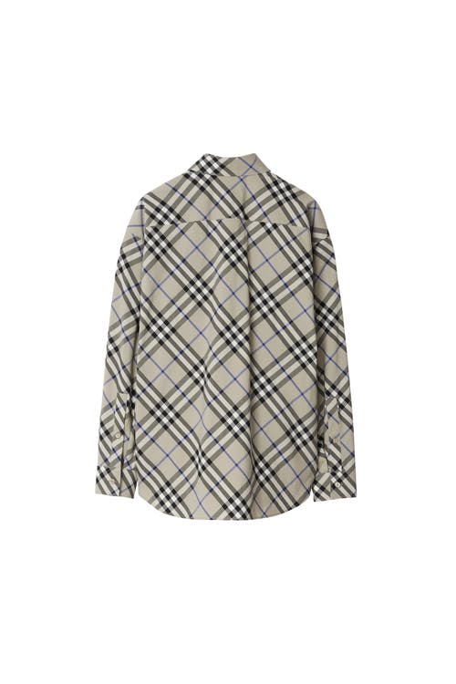 Shop Burberry Relaxed Fit Check Cotton Shirt In Lichen