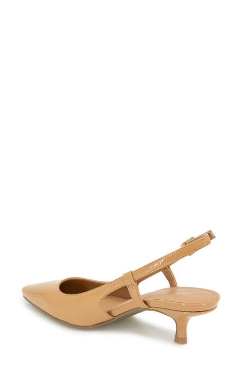 Reaction Kenneth Cole Maggie Kitten Heel Slingback Pump In Camel Patent