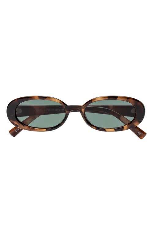 Shop Le Specs Outta Love 51mm Oval Sunglasses In Tort/green Mono