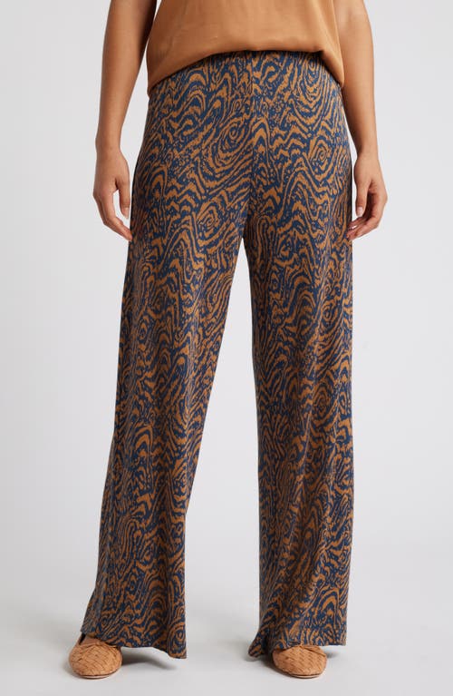 Masai Copenhagen Pirista Pattern Wide Leg Trousers In Moonlit Ocean