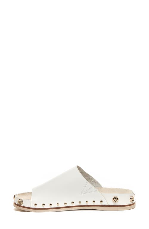 Kelsi Dagger Brooklyn Squish Studded Slide Sandal In Bright White Leather