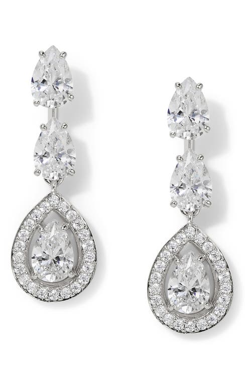 Nadri Radiant Drop Earrings in Rhodium 