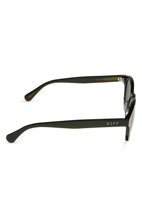 Shop Diff Arlo Xl 50mm Polarized Small Round Sunglasses In Dark Olive