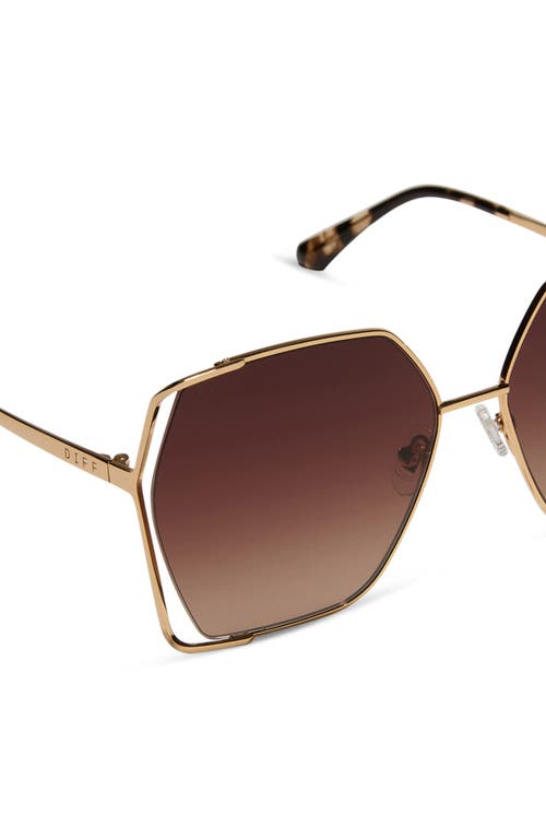 Diff Donna Iv 61mm Gradient Square Sunglasses In Brown Gradient