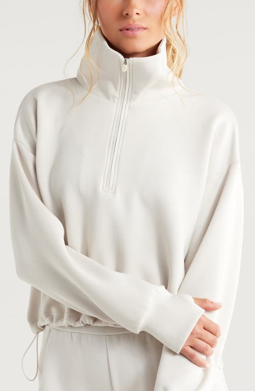 Shop Zella Soft Modal Blend Half Zip Pullover In Grey Moonbeam