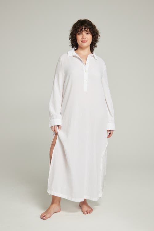 Nudea The Maxi Shirt In Cotton White