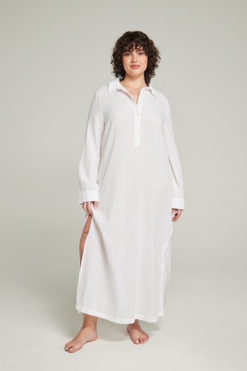 Shop Nudea The Maxi Shirt In Cotton White