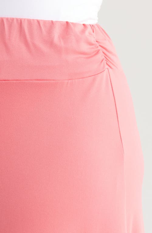 Shop 24seven Comfort Apparel Handkerchief Hem Jersey Midi Skirt In Coral