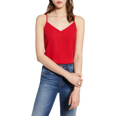 Halogen V-Neck Camisole, Red