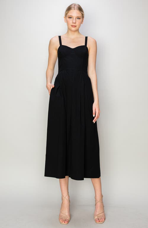Shop Melloday Pleated A-line Sundress In Black