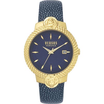 Versus Versace Mouffetard Leather Strap Watch,