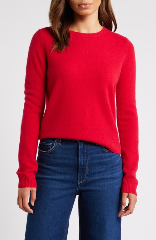 Shop Caslonr Caslon(r) Cashmere Crewneck Sweater In Red Lychee