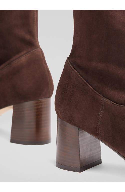 Lk Bennett Harp Bootie In Bro-dark Chocolate