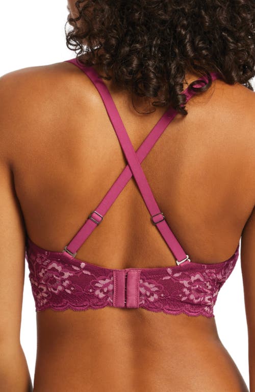 Montelle Intimates Lace Bralette In Cranberry/rose