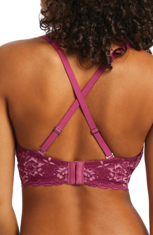 Shop Montelle Intimates Lace Bralette In Cranberry/rose