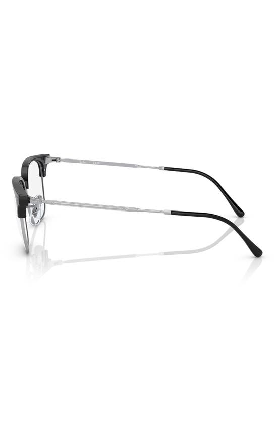 Ray Ban 51mm Square New Clubmaster In Black Silver