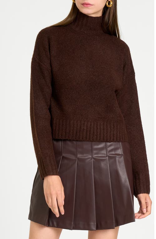 Shop Wayf Charlie Mock Neck Sweater In Espresso