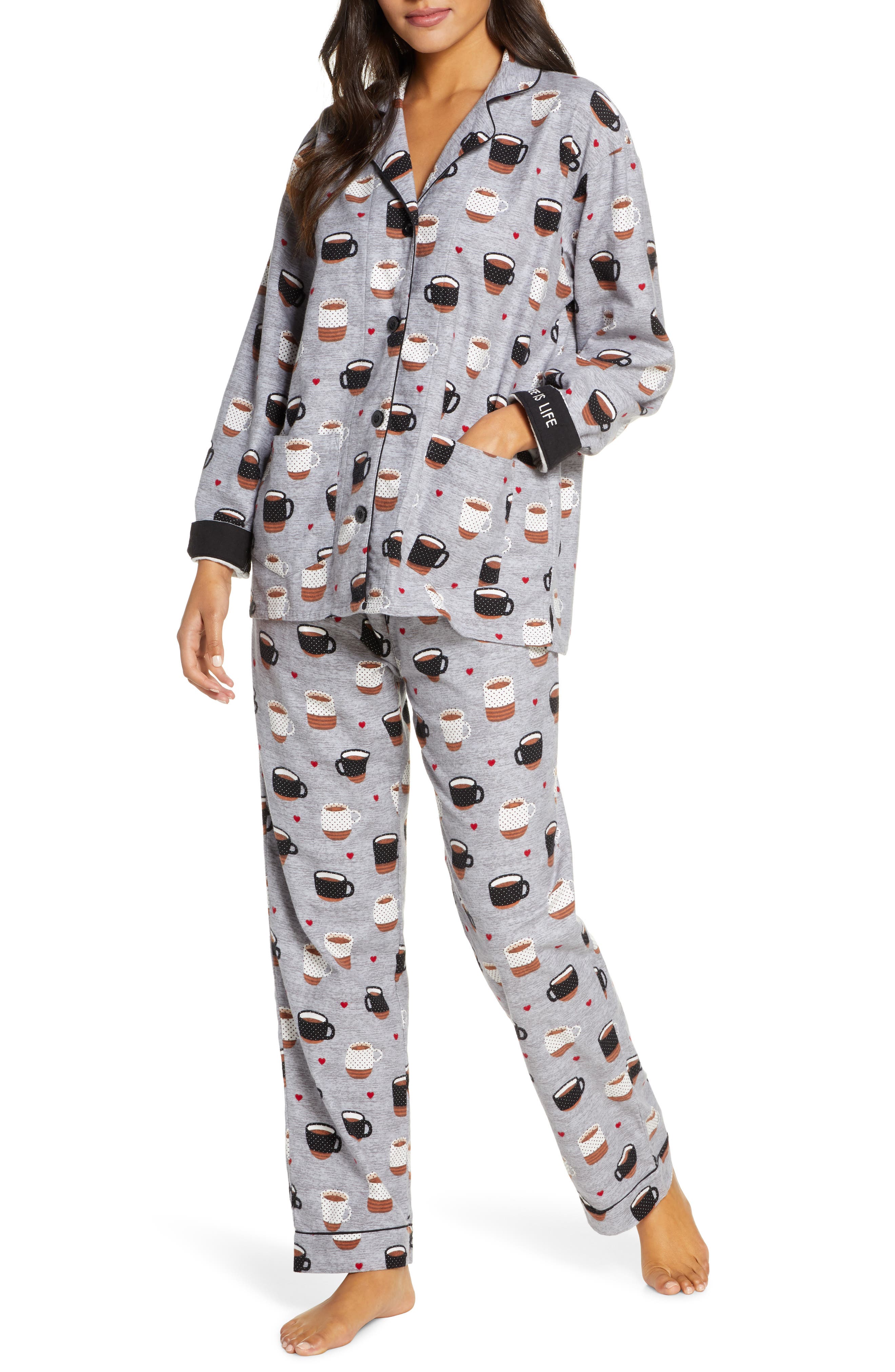 PJ SALVAGE | Print Flannel Pajamas | Nordstrom Rack