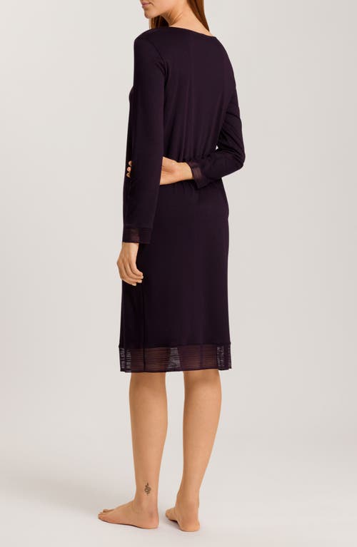 HANRO HANRO SOPHIE LONG SLEEVE MERCERIZED COTTON NIGHTGOWN 