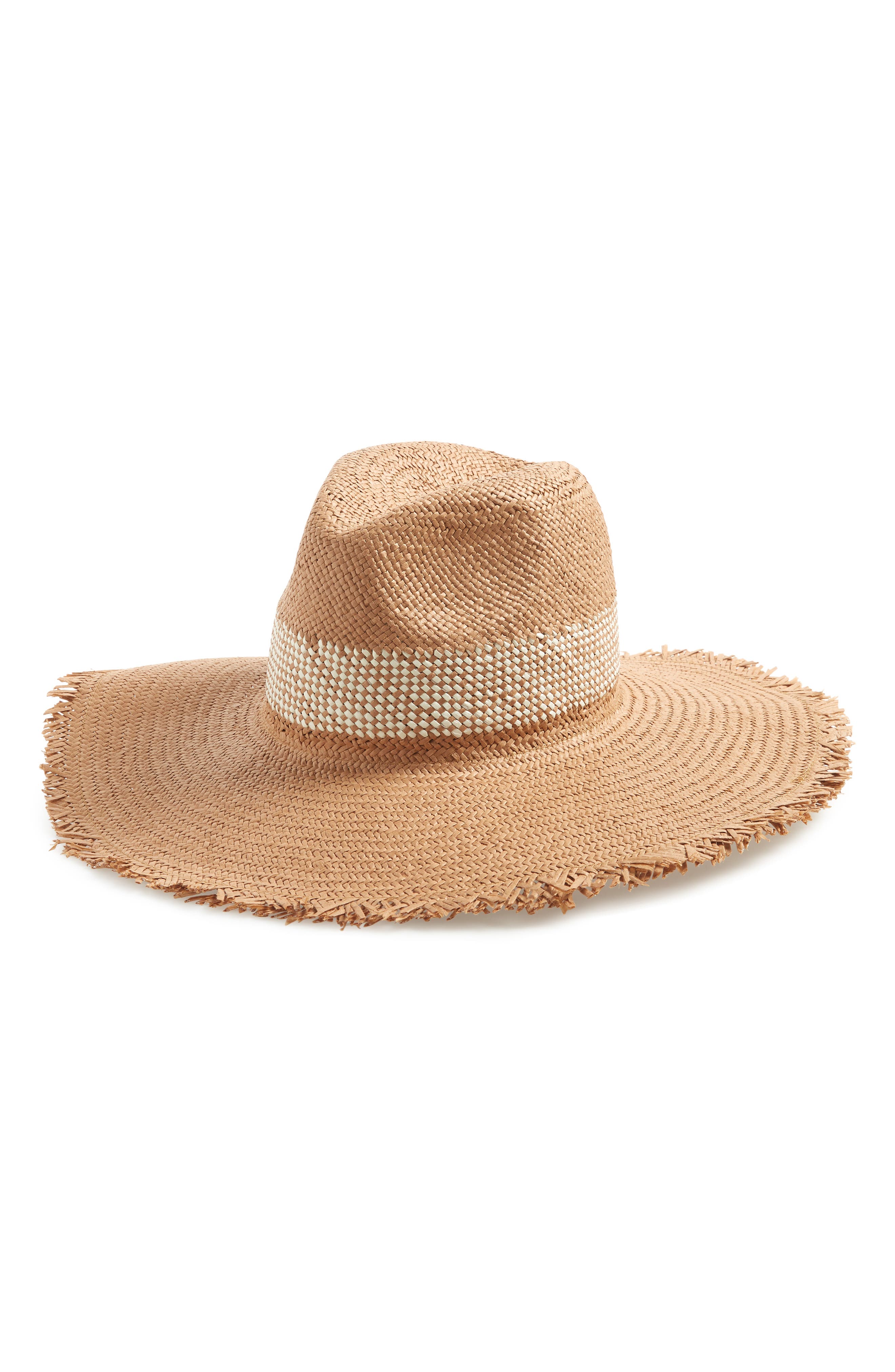 Treasure & Bond Frayed Edge Straw Panama Hat Nordstrom