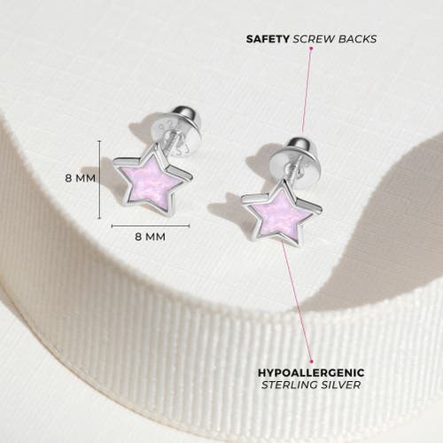 Shop In Season Jewelry Sparkle Star Earrings In Pink