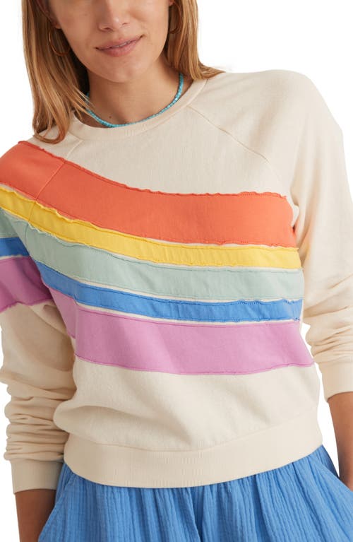 Marine Layer Wave Terry Sweatshirt in Rainbow Wave