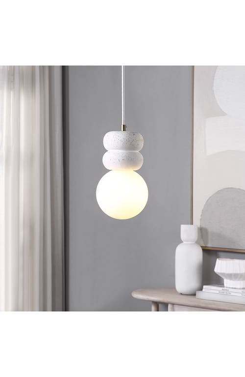 Renwil Candra Ceiling Light Fixture In Off White/speckles/ant Brass